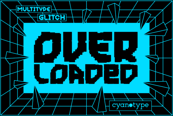 MultiType Glitch Overloaded Font for Trendy Display Designs