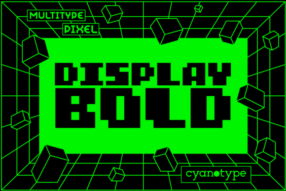 MultiType Pixel Display Bold Font for Trendy Branding