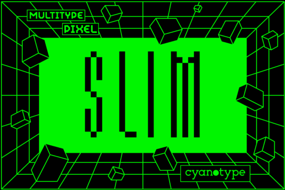 MultiType Pixel Slim: A Distorted Display Font for Creative Projects