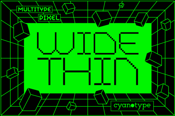 MultiType Pixel Wide Thin Font for Trendy Makers